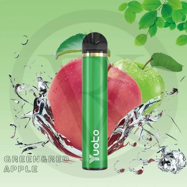 YUOTO DISPOSABLE 1500 PUFFS GREEN AND RED APPLE