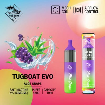 Home Tugboat evo 4500 puffs - Aloe Grape
