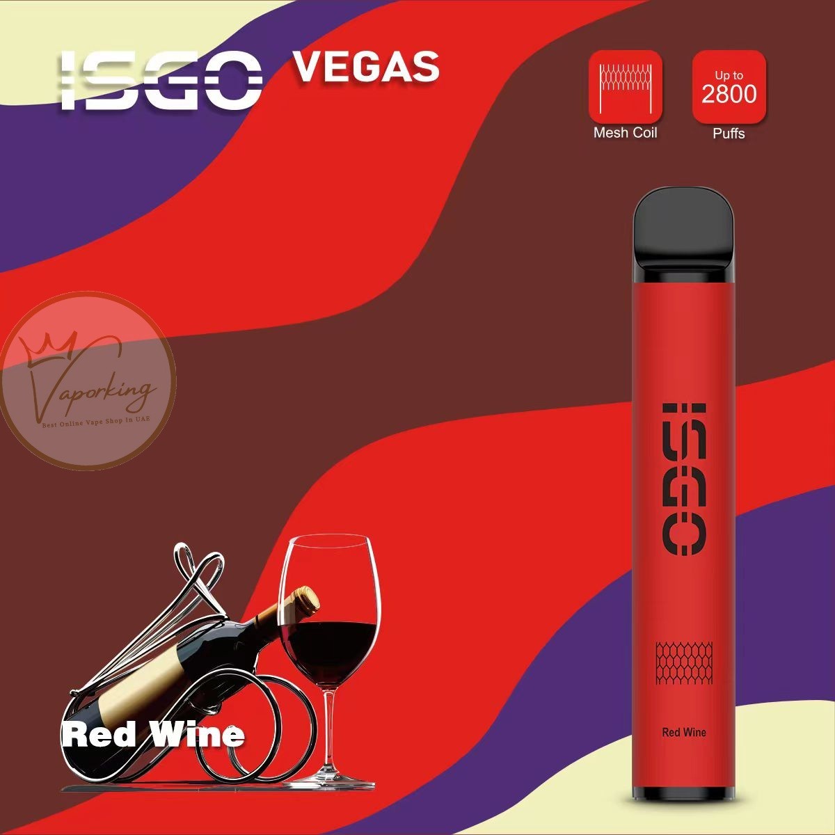 Isgo Vegas Disposable 2800 Puffs- Red Wine