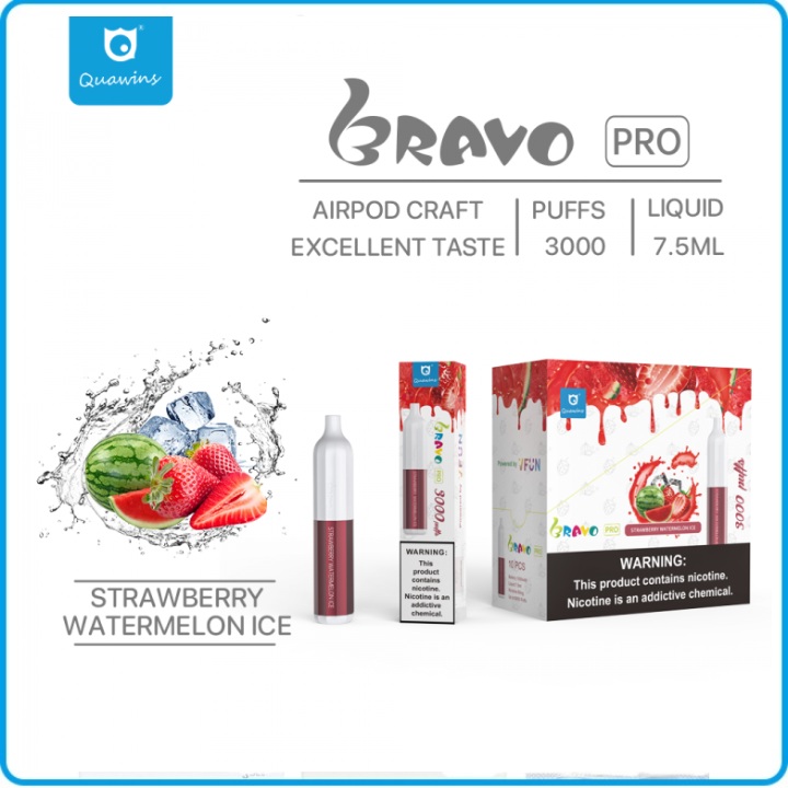 Quawins Bravo Pro 3000 Puffs - Strawberry Watermelon Ice