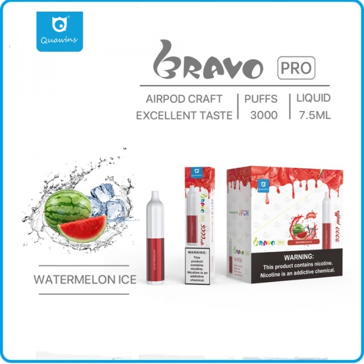Quawins Bravo Pro 3000 Puffs - Watermelon Ice