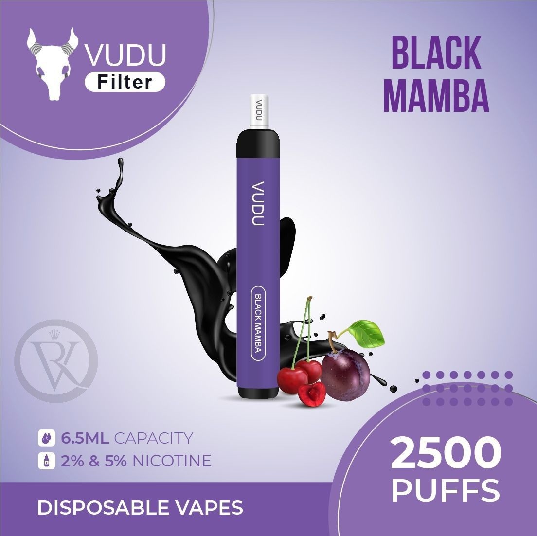 VUDU Filter Disposable 2500 Puffs- Black Mamba