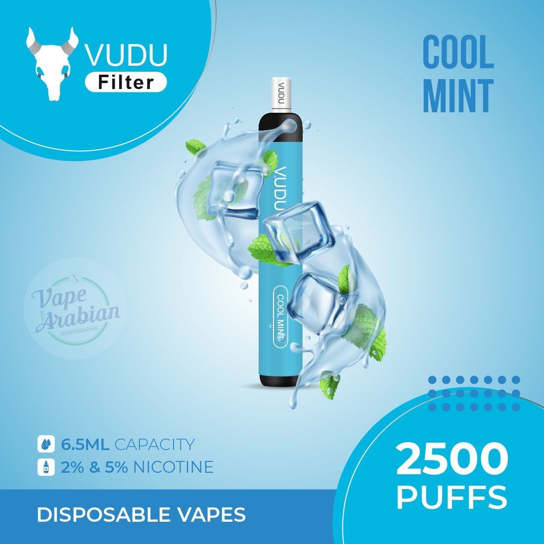 VUDU Filter Disposable 2500 Puffs- Cool Mint