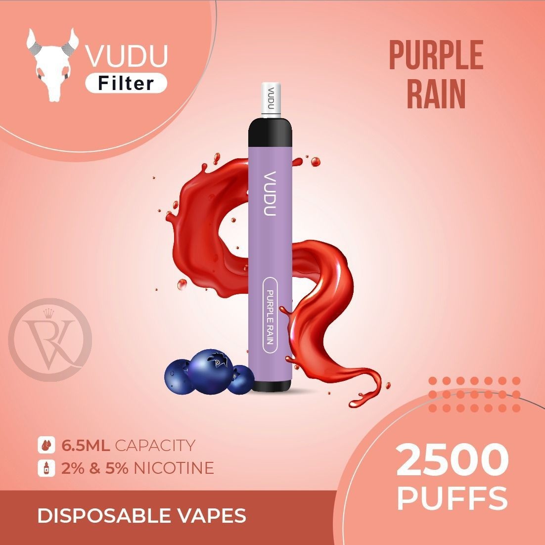 VUDU Filter Disposable 2500 Puffs- Purple Rain