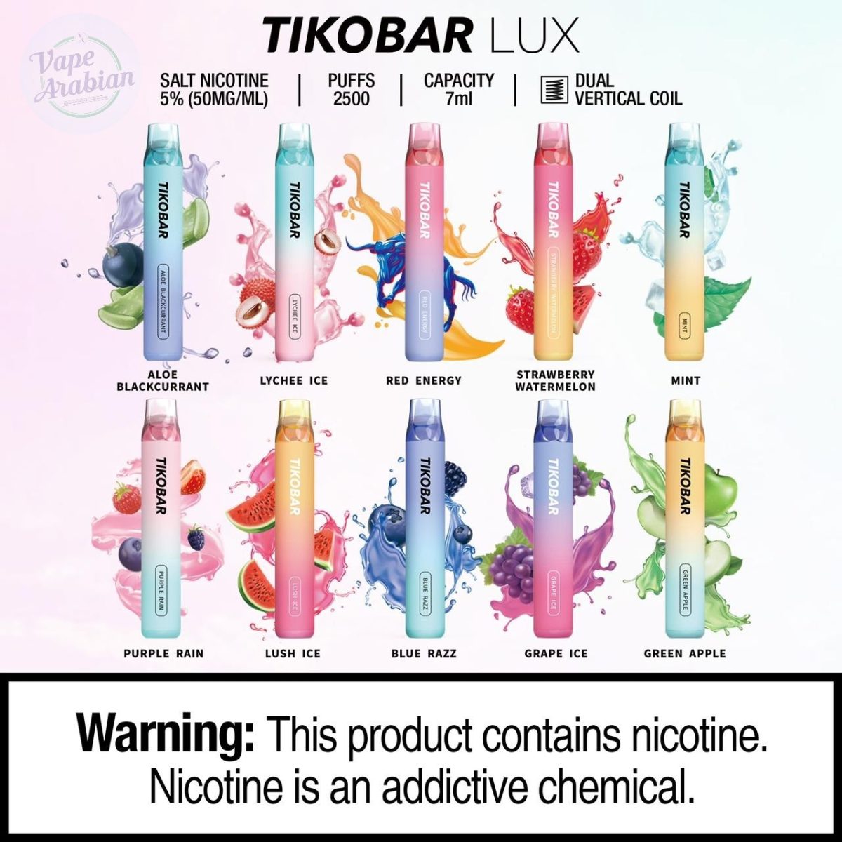 tikobar lux disposable pods 2500 puffs