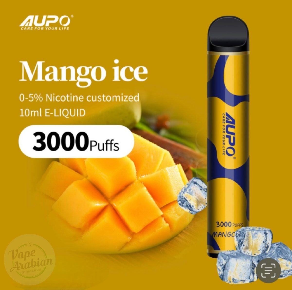 Aupo 3000 Puffs Disposable Pod- Mango Ice