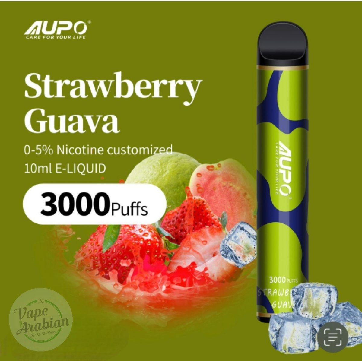 Aupo 3000 Puffs Disposable Pod- Strawberry Guava
