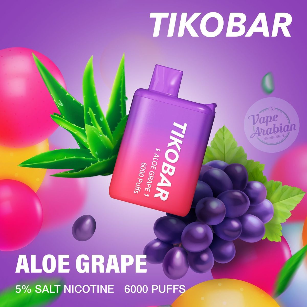 Tikobar disposable pod 6000puffs- Aloe Grape