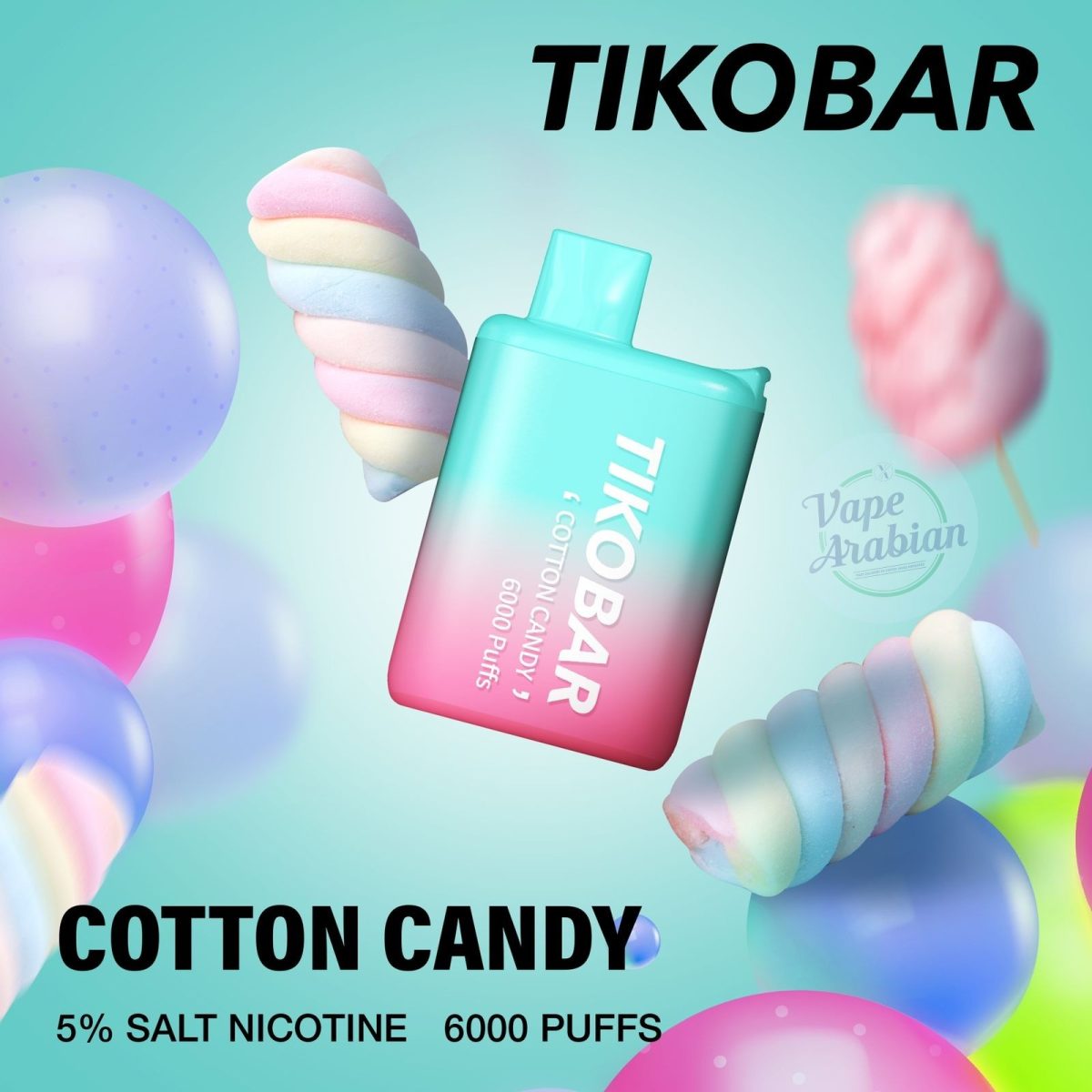 Tikobar disposable pod 6000puffs- Cotton Candy