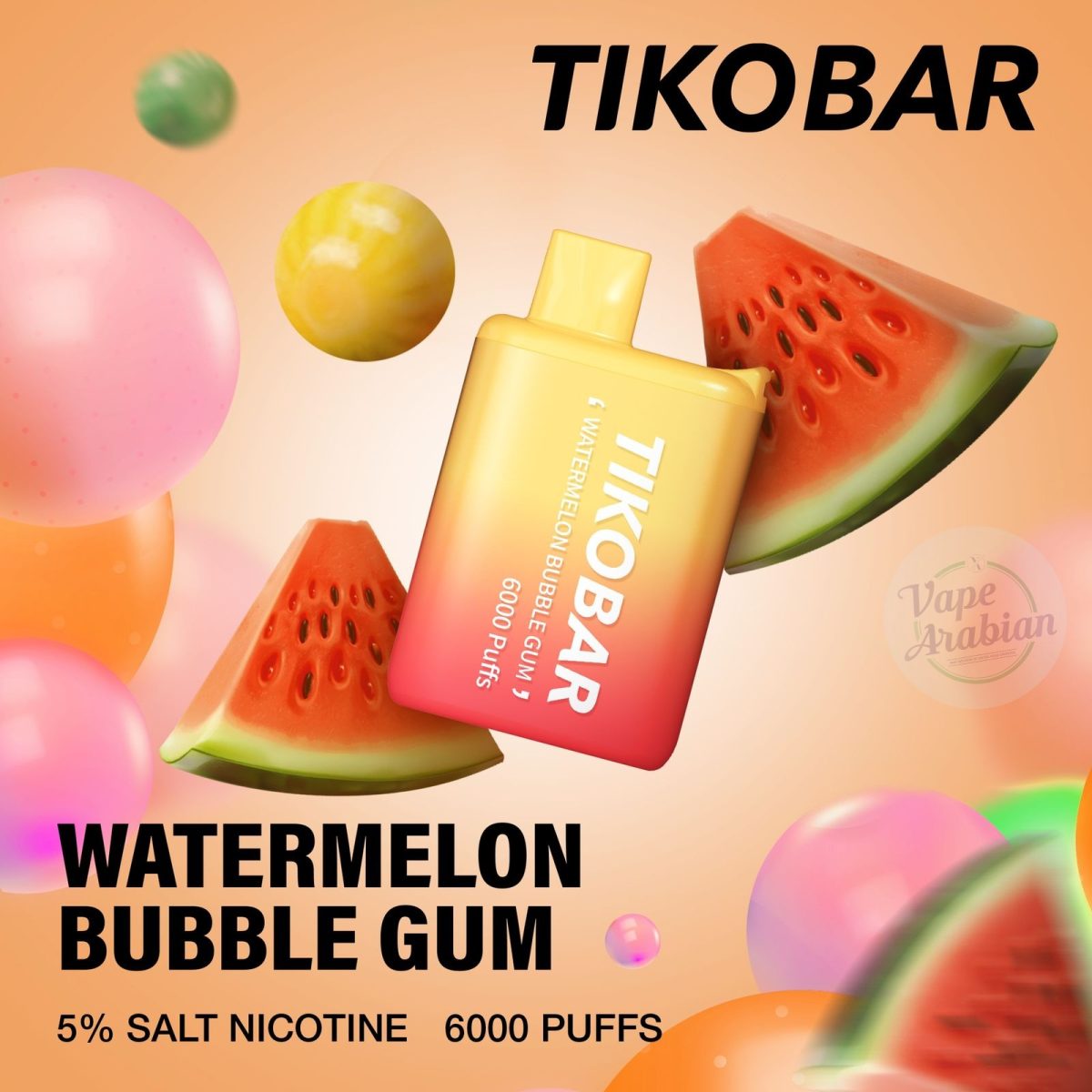 Tikobar disposable pod 6000puffs- Watermelon Bubble Gum
