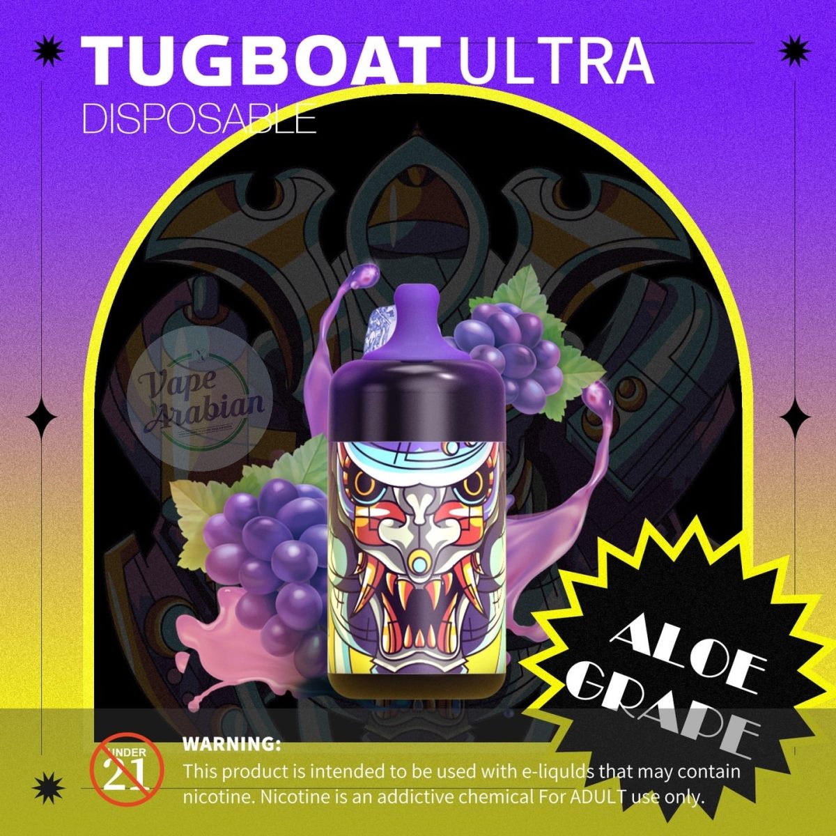 Tugboat Ultra 6000 Puffs Disposable Kit- Aloe Grape