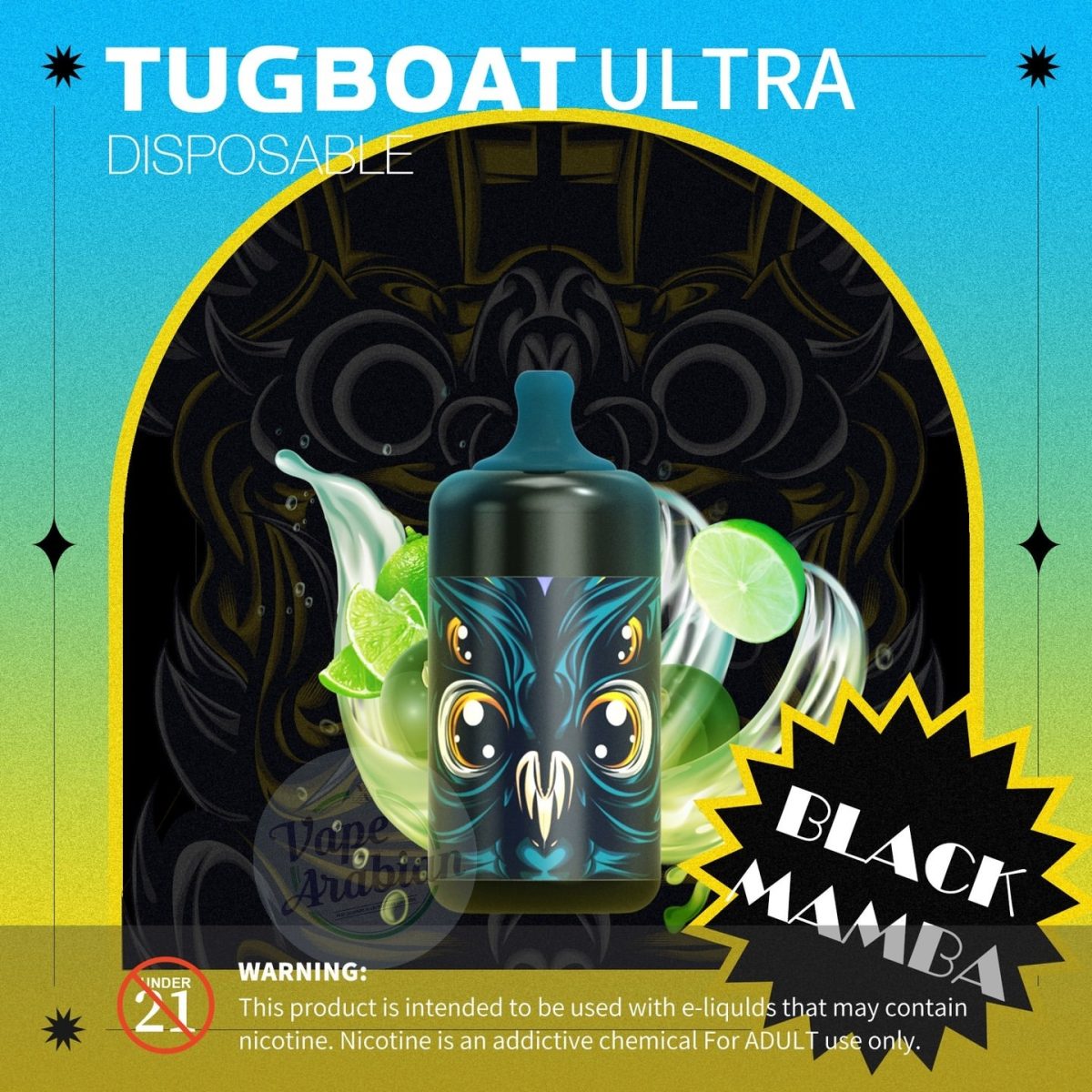 Tugboat Ultra 6000 Puffs Disposable Kit- Black mamba