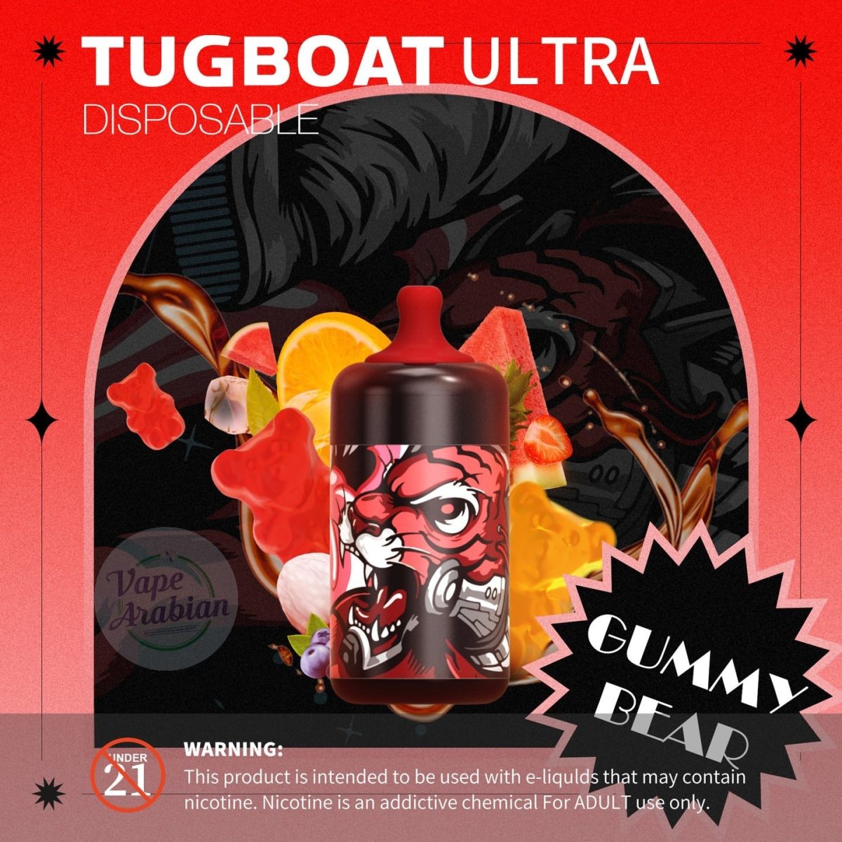 Tugboat Ultra 6000 Puffs Disposable Kit- Gummy Bear
