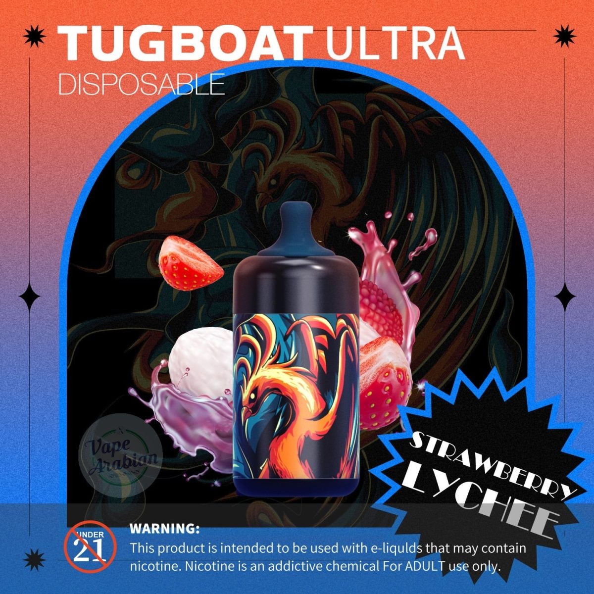 Tugboat Ultra 6000 Puffs Disposable Kit- Strawberry Lychee