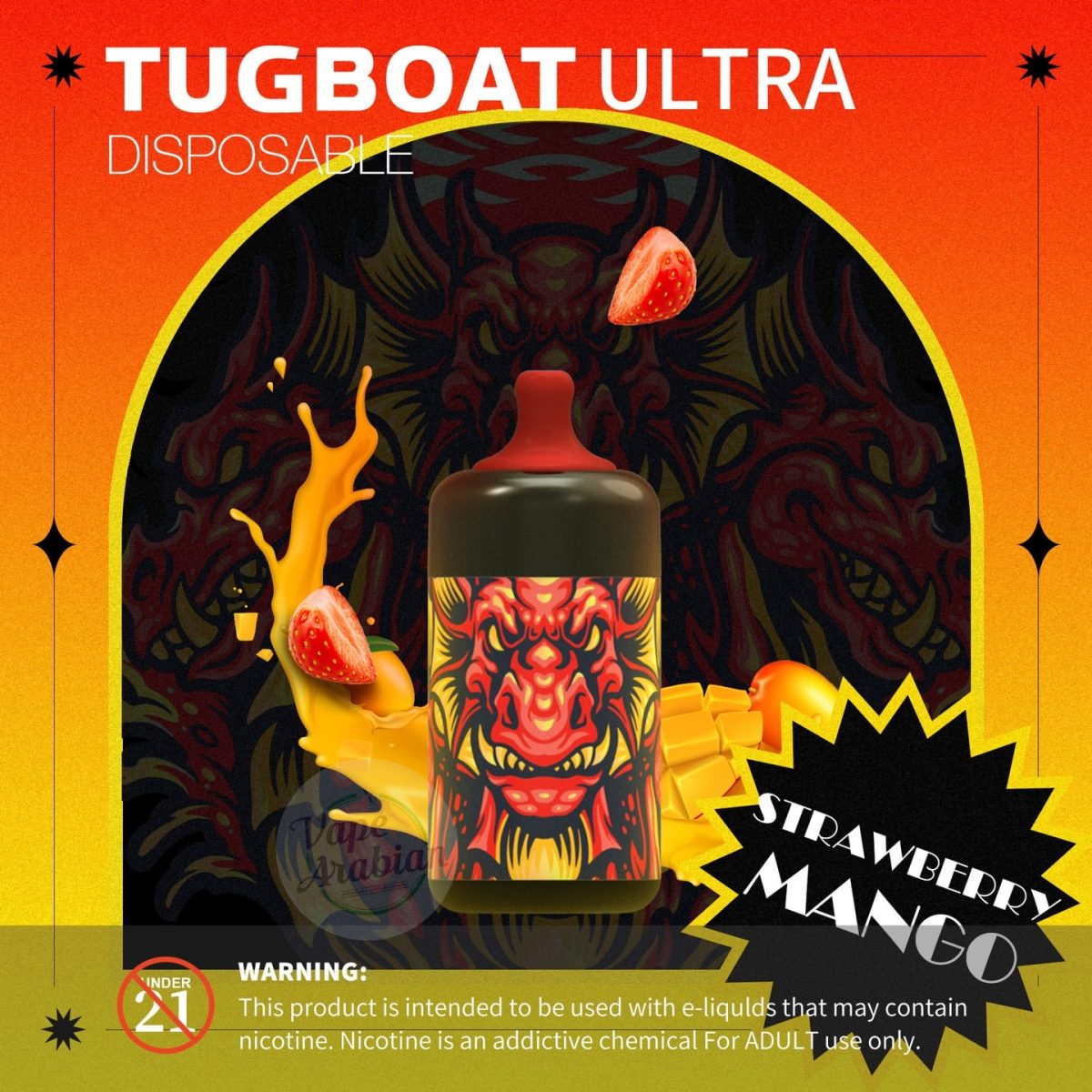 Tugboat Ultra 6000 Puffs Disposable Kit- Strawberry Mango
