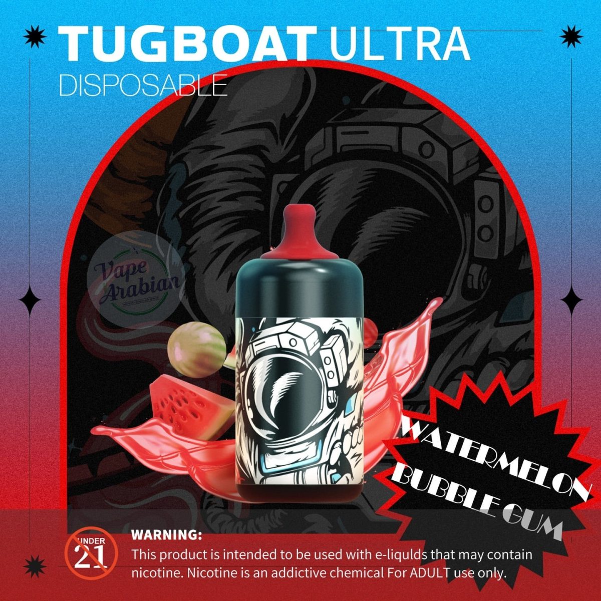 Tugboat Ultra 6000 Puffs Disposable Kit- Watermelon Bubblegum
