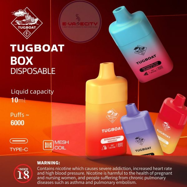 tugboat box disposable vape 6000 puffs