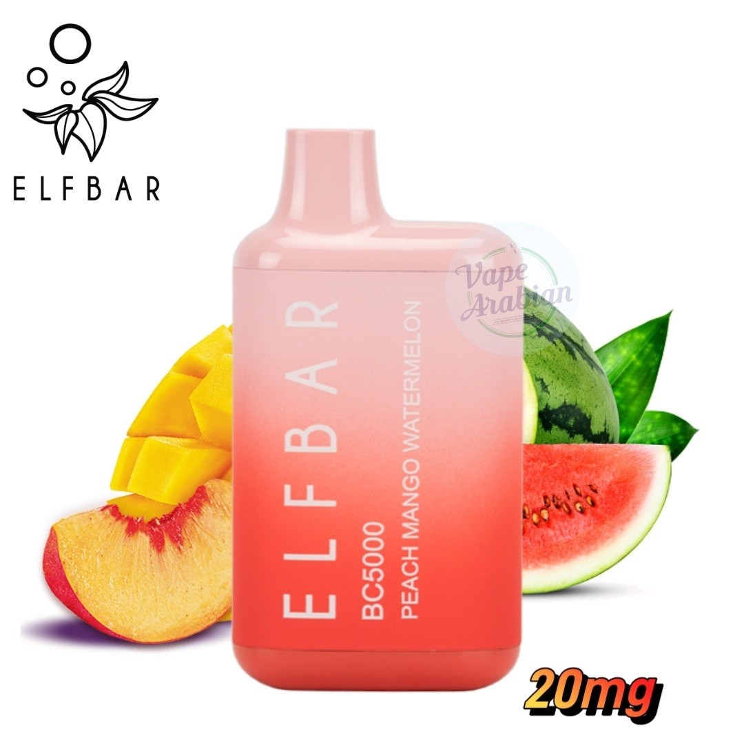 Elf Bar Bc5000 Disposable Vape- Peach Mango Watermelon