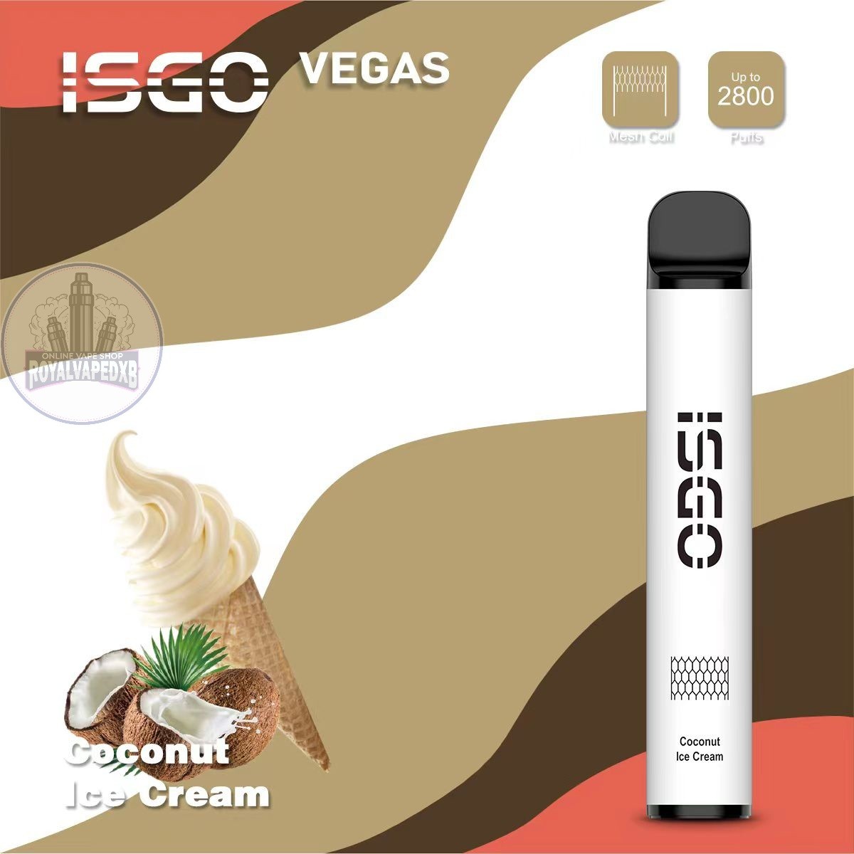 Isgo vegas disposable 2800 puffs- Coconut Ice Cream
