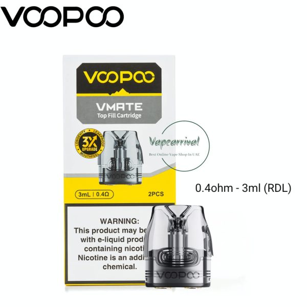 VOOPOO Vmate V2 Empty Pod Cartridge 0.4 (Top Fill RDL)