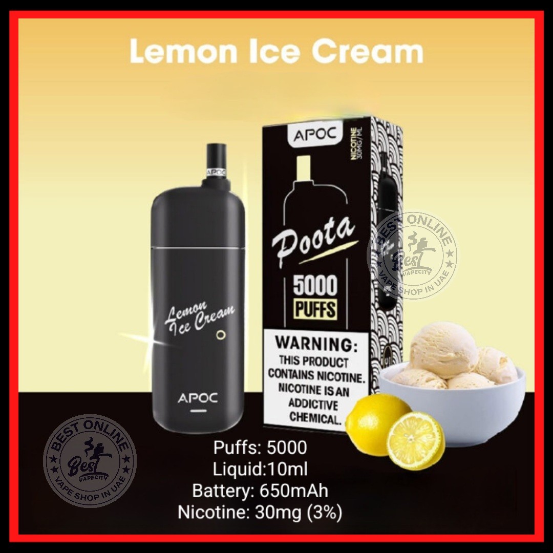 Apoc Poota 5000 Puffs Disposable Vape Lemon Ice Cream