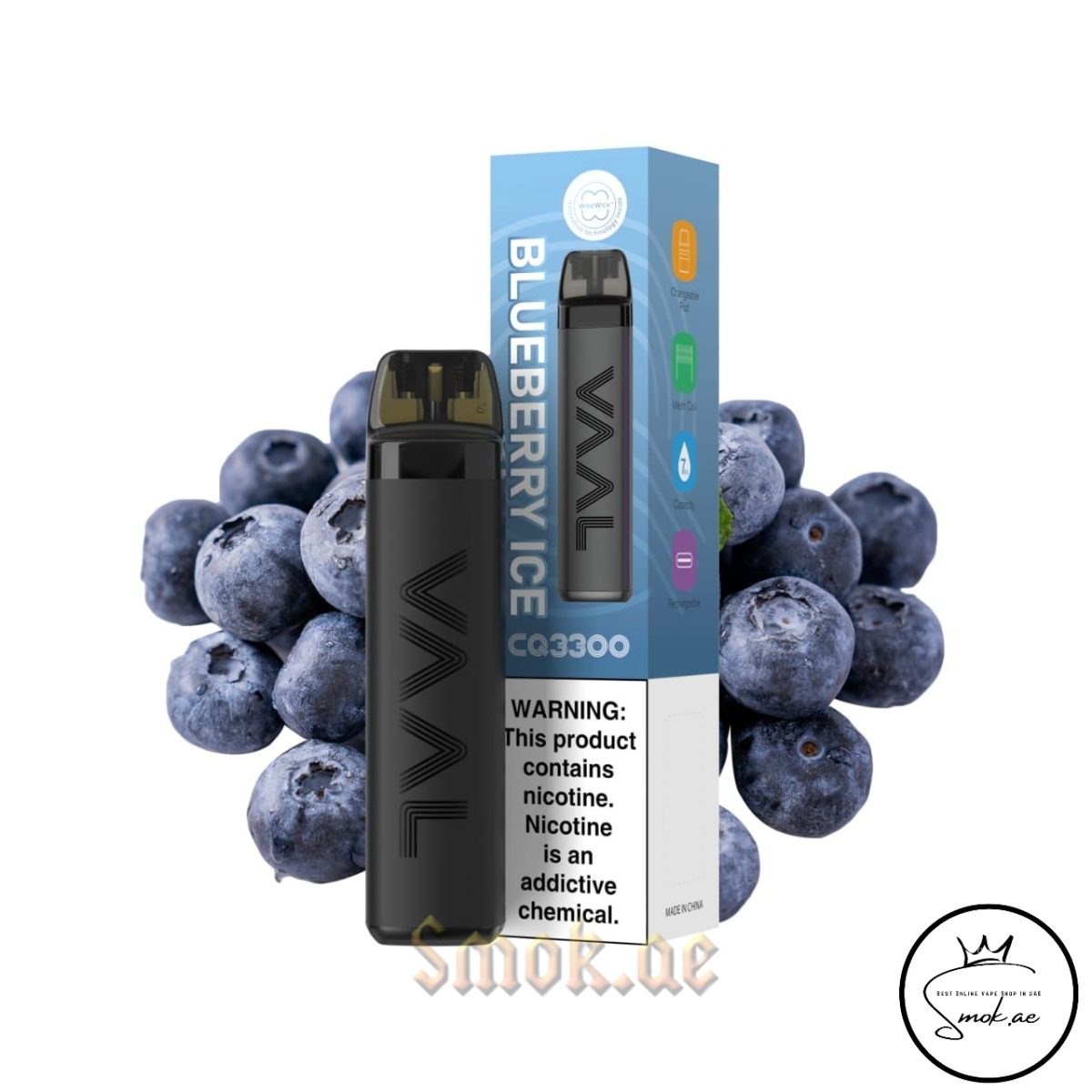VAAL CQ3300 Disposable Vape Kit Blueberry Ice