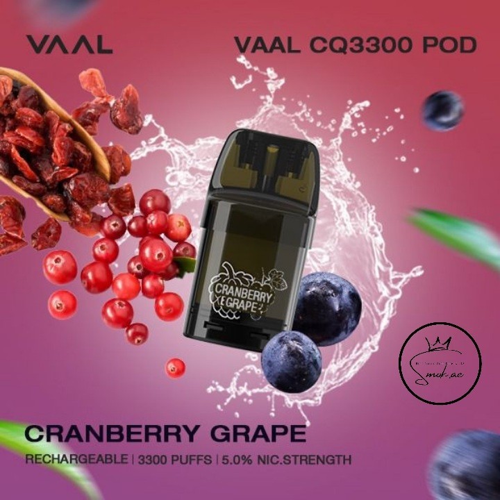 VAAL CQ3300 Replaceable Pod Disposable Cranberry Grape
