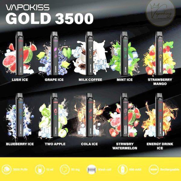 vapokiss gold 3500 puffs disposable vape