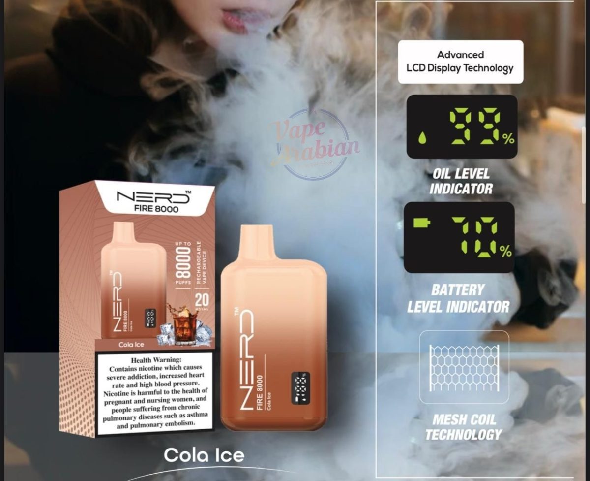 Nerd Fire Disposable Vape 8000 Puffs Advanced LCD Display Technology In UAE - Image 11