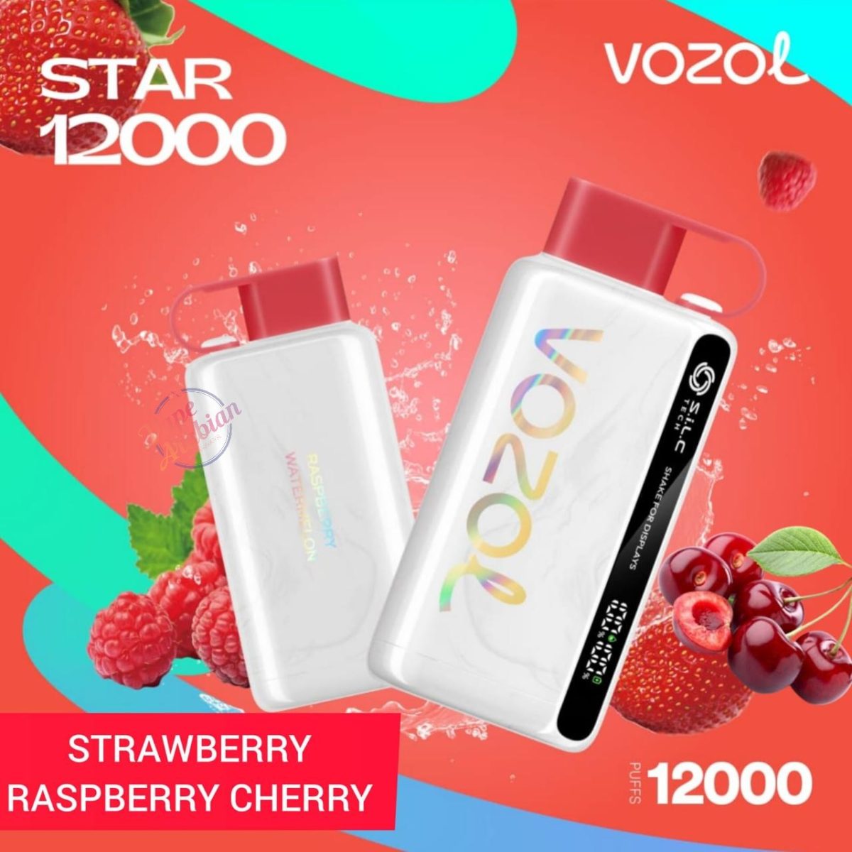 VOZOL STAR 12000 Puffs- Strawberry Raspberry Cherry