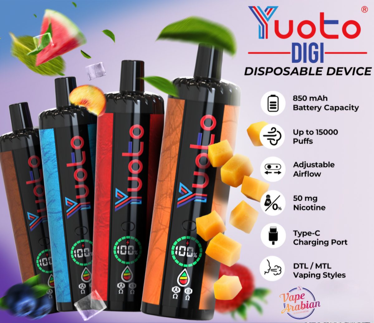 Yuoto Digi 15000 Puffs Disposable Vape In UAE