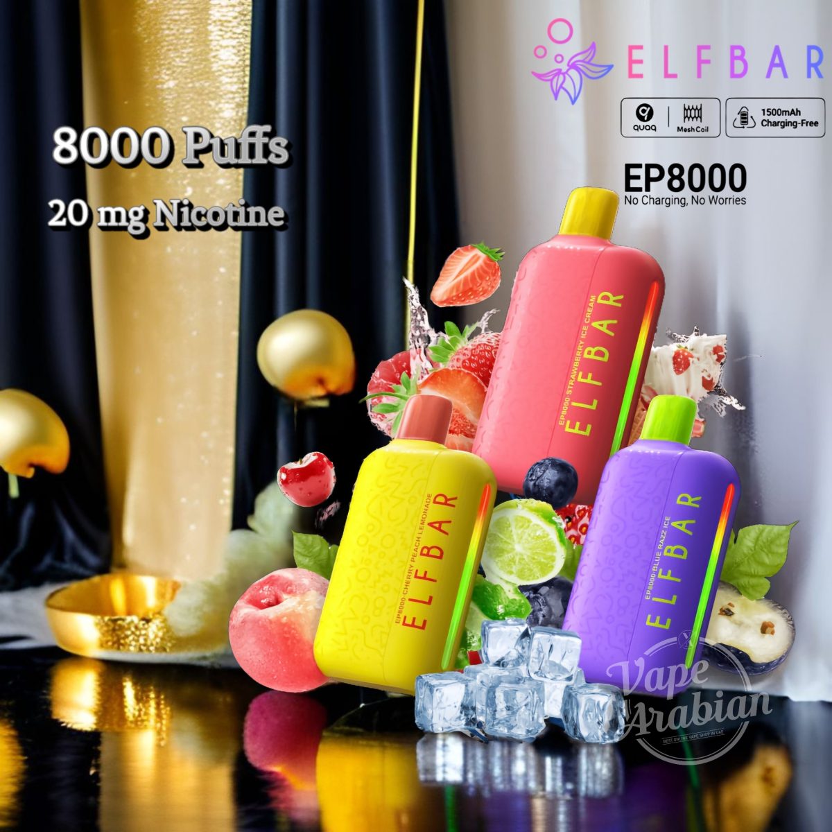 ELF Bar EP8000 Disposable Vape 8000 Puffs 20mg In Dubai UAE