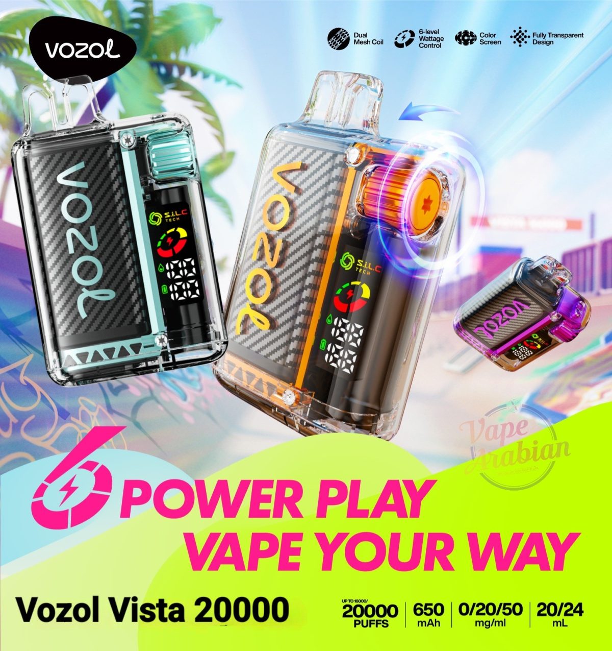 VOZOL Vista 20000 Puffs Disposable Vape 50mg In UAE