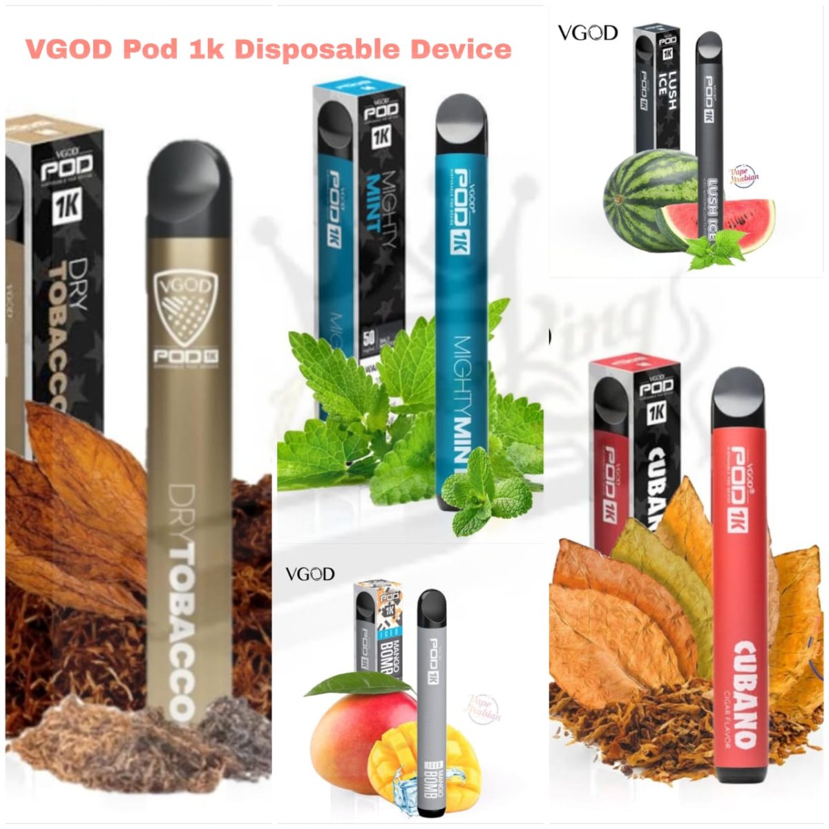 Vgod Pod 1k Disposable Vape (1000 Puffs) 20mg In UAE