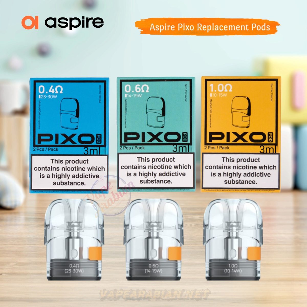 Aspire Pixo Replacement Pod Cartridge 2pcs In UAE